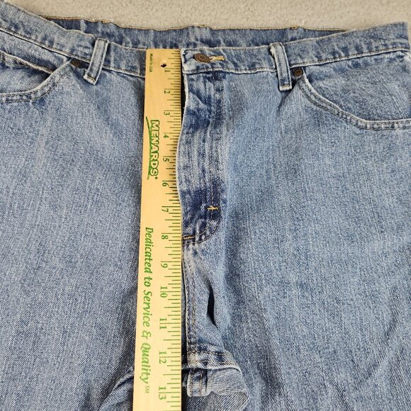 Mens 36x32 Blue Wrangler Jeans Regular Classic Denim Workwear Straight Leg Pants - Picture 6 of 8